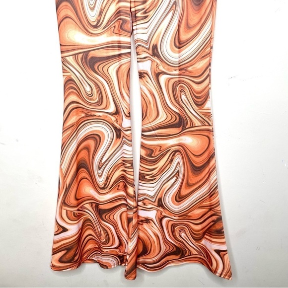 NWT Nasty Gal Recycled Marble Print Flare Pants Sz6 - Picture 7 of 15